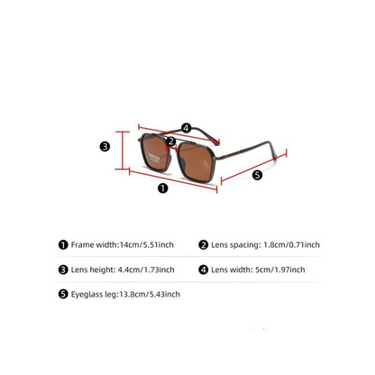 Geometric Frame Double Beam Sun Glasses