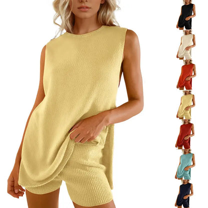 Moon Women's 2 Piece Outfits Summer Knit Sweater Set