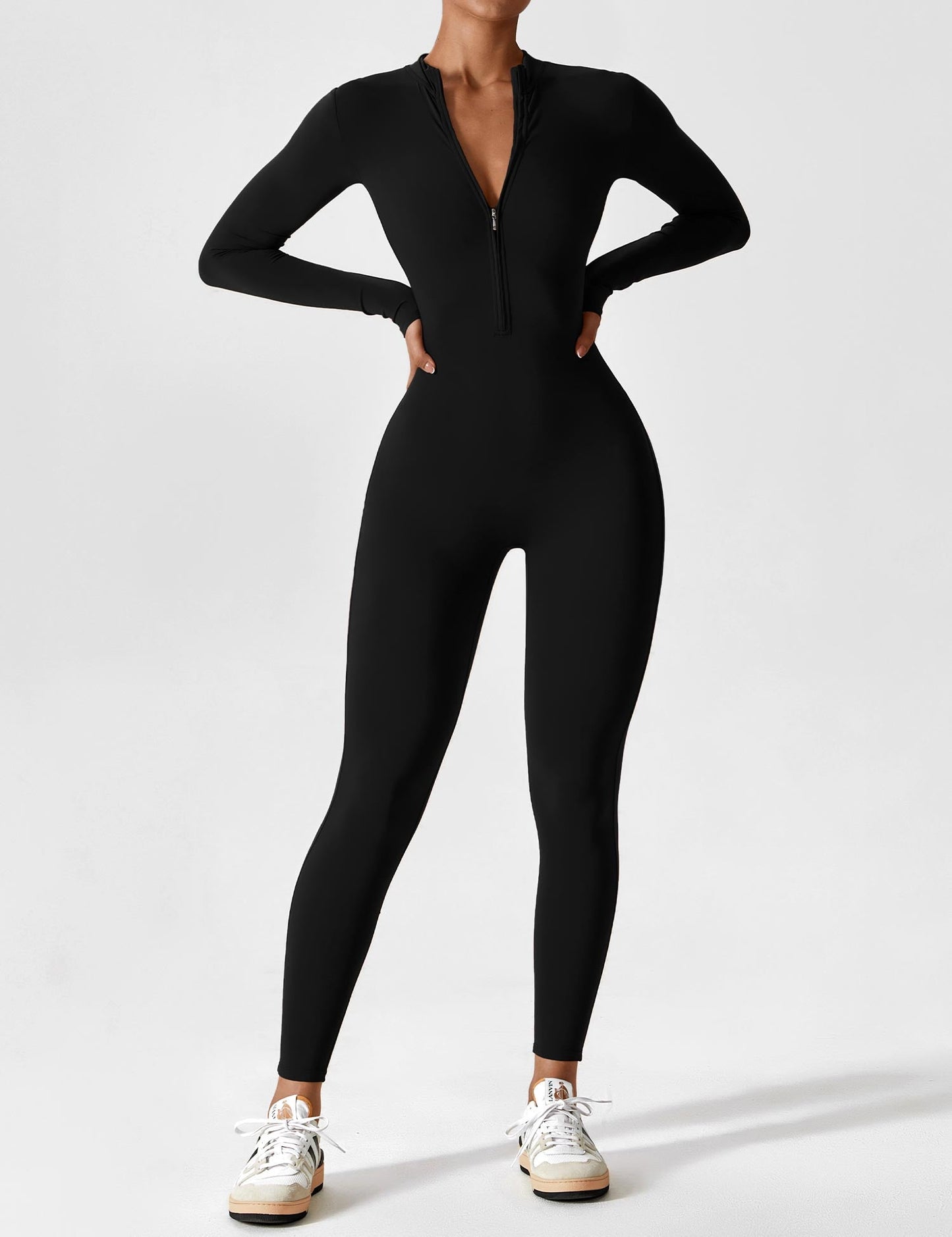 Belle Fleece Long Sleeve Zipper Jumpsuit