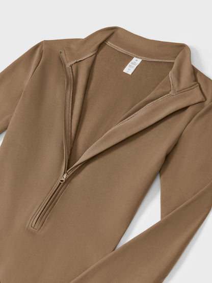 Belle Fleece Long Sleeve Zipper Jumpsuit