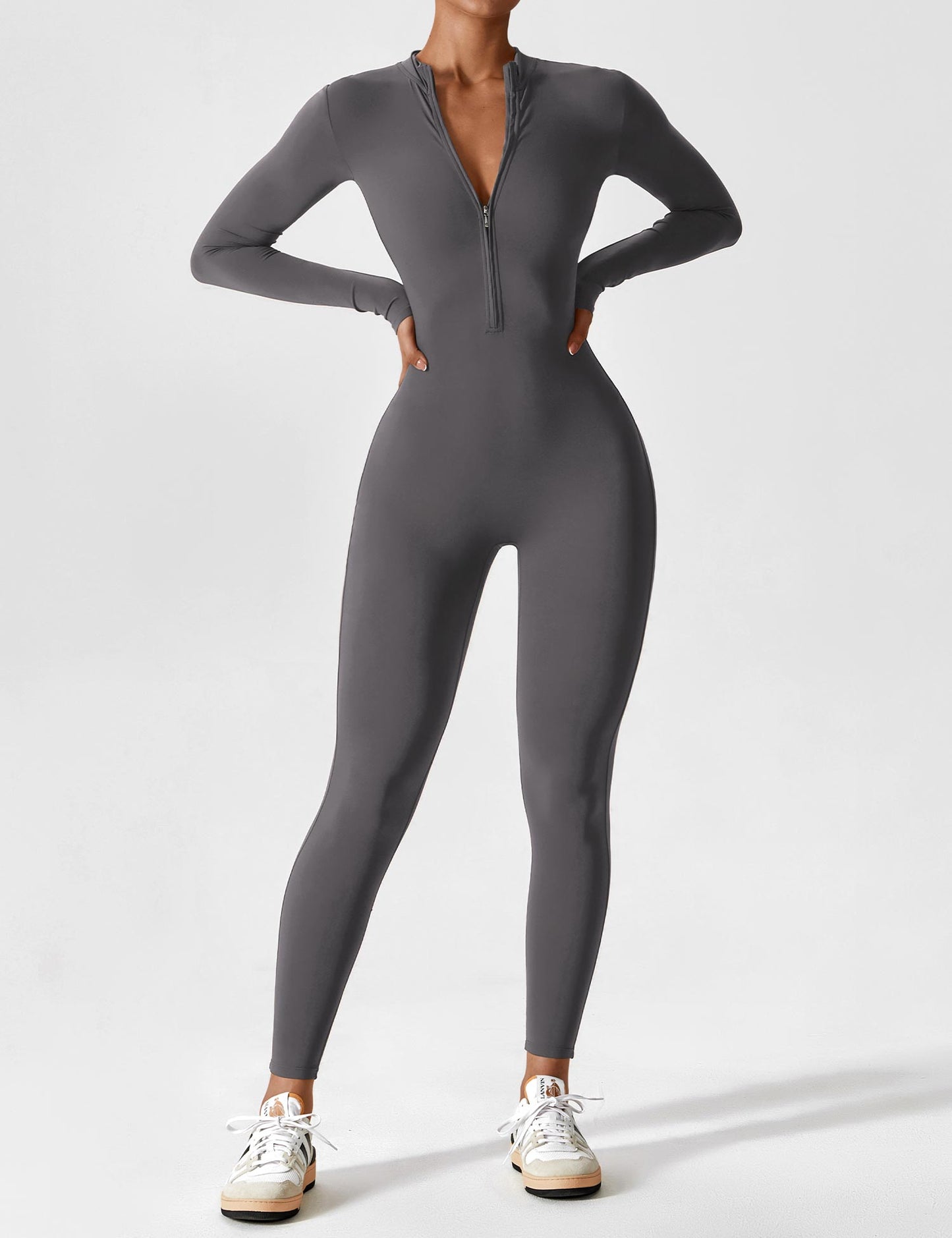 Belle Fleece Long Sleeve Zipper Jumpsuit