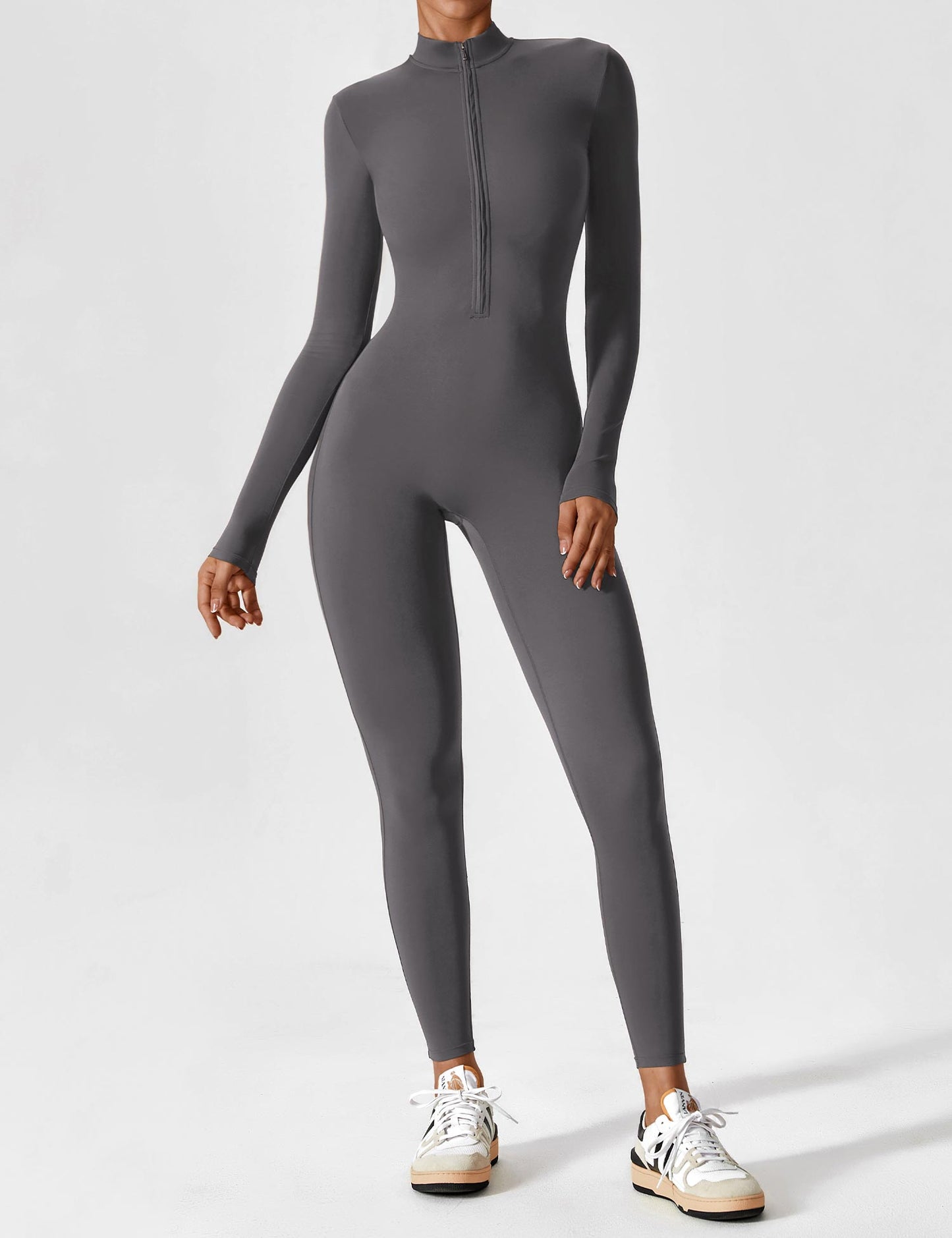 Belle Fleece Long Sleeve Zipper Jumpsuit