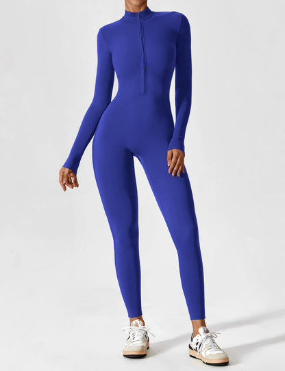Belle Fleece Long Sleeve Zipper Jumpsuit