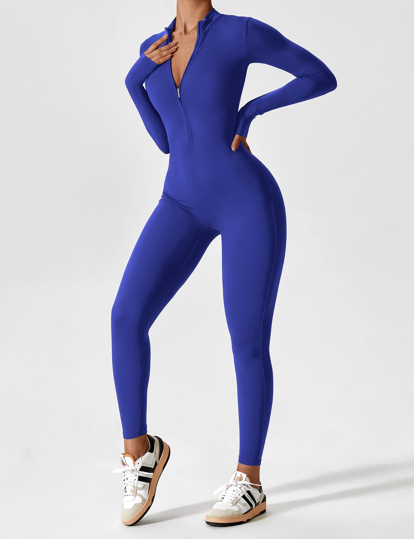 Belle Fleece Long Sleeve Zipper Jumpsuit