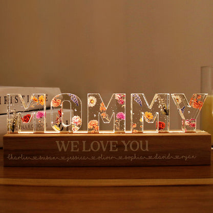 Personalized Flower Printed LED Night Light