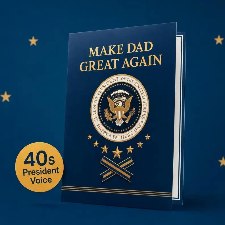 Talking presidential Father's Day card